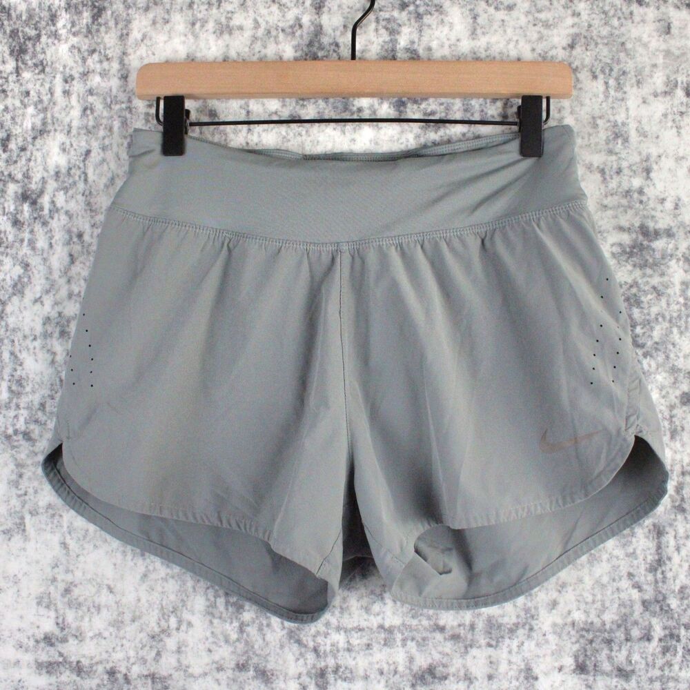 NIKE Womens M Running Shorts Eclipse 3" Brief Lined Gray Gym Workout CZ9580-084 - Picture 1 of 11